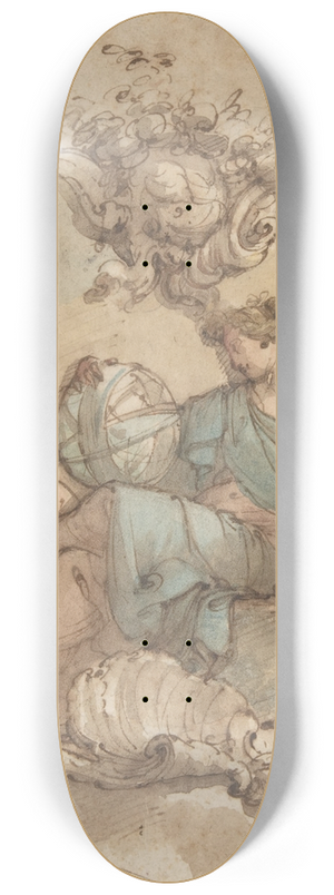 Mauro Gandolfi - Vignette with an Allegorical Figure of Astronomy 8.25 inch art skate deck