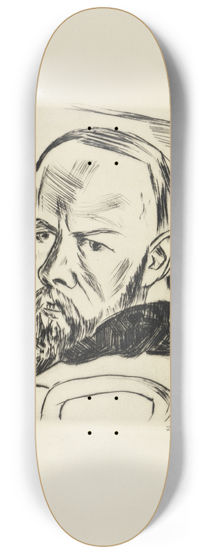 Max Beckmann - Bildnis Dostojewskis 8.25 inch art skate deck Max Beckmann - Bildnis Dostojewskis 8.25 inch art skate deck