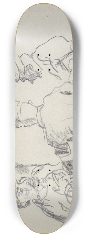 Max Beckmann - Drei Mnner, auf Sthlen sitzend 8.25 inch art skate deck