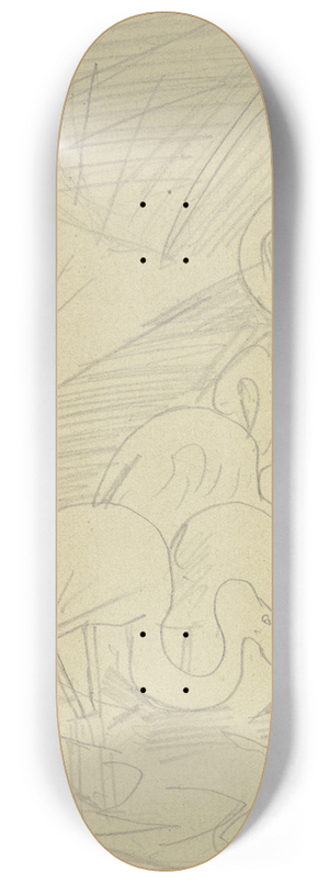 Max Beckmann - Flamingos 8.25 inch art skate deck