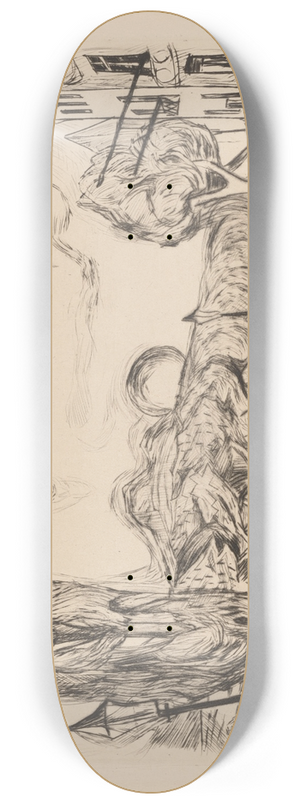 Max Beckmann - Landschaft mit Ballon (Landscape withBalloon) 8.25 inch art skate deck