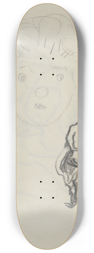 Max Beckmann - Ugi Battenberg als winzige Rckenfigur vor einem groen Kopf, en face, gestellt 8.25 inch art skate deck