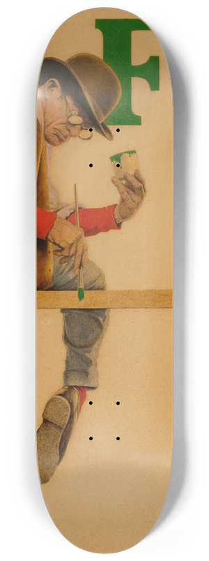 Maxfield Parrish - A Man of Letters 8.25 inch art skate deck