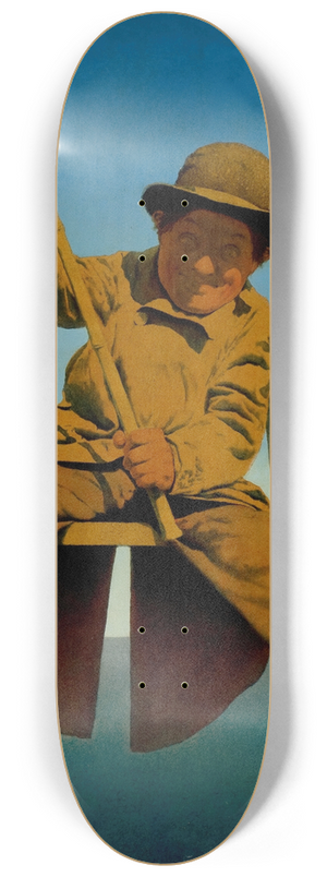 Maxfield Parrish - Fisherman on Pier 8.25 inch art skate deck
