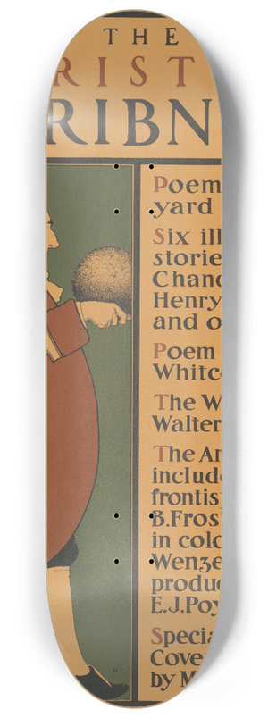Maxfield Parrish - The Christmas Scribners 8.25 inch art skate deck