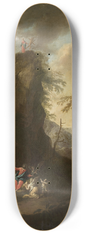 Maximilian Joseph Schinnagl - Temptation of Christ and attending angels 8.25 inch art skate deck