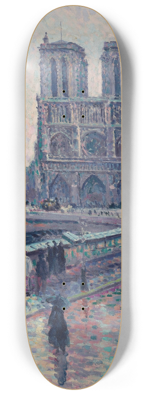 Maximilien Luce - Bords de la Seine avec Notre-Dame sous la pluie 8.25 inch art skate deck
