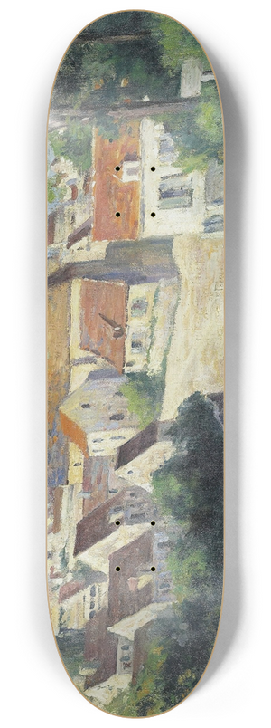 Maximilien Luce - Guernes, La Rue De Village 8.25 inch art skate deck