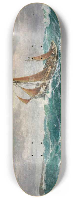 Max Jensen - A seascape with a fisherman 8.25 inch art skate deck