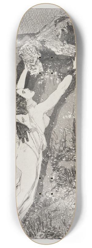 Max Klinger - Flucht (Zelt, Opus XIV, 1. Teil, Nr. 21) 8.25 inch art skate deck