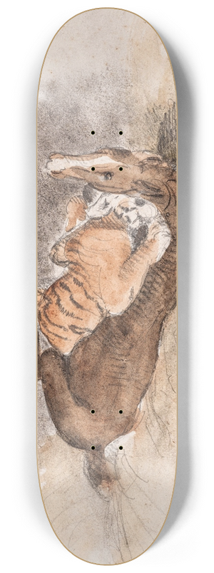 Antoine-Louis Barye - Tigre dvorant un cheval 8.25 inch art skate deck Antoine-Louis Barye - Tigre dvorant un cheval 8.25 inch art skate deck