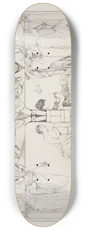 Max Klinger - Pyramus und Thisbe I (Rettungen Ovidischer Opfer, Opus II, Blatt 2 [2b]) 8.25 inch art skate deck