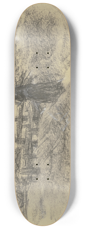 Max Liebermann - Woman with a bundle of brushwood 8.25 inch art skate deck
