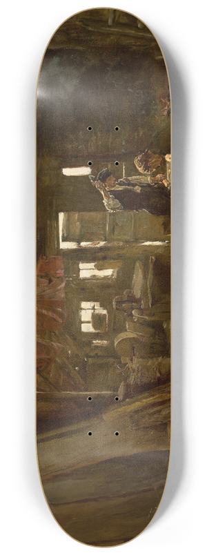 Max Liebermann - Zimmermannswerkstatt  Die Familie des Holzhackers 8.25 inch art skate deck