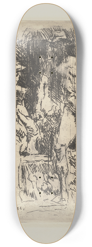 Max Slevogt - Ein lesender und ein stehender mnnlicher Akt (Dr. von Fischer) 8.25 inch art skate deck