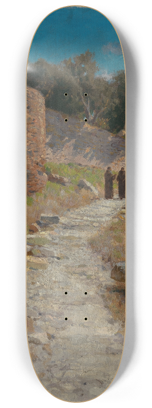 Max Wilhelm Roman - Italienische Landschaft mit Mnchen 8.25 inch art skate deck