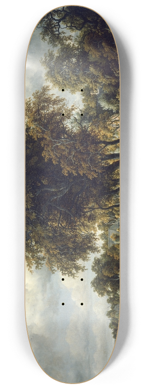 Meindert Hobbema - A Wooded Landscape; the Path on the Dyke 8.25 inch art skate deck