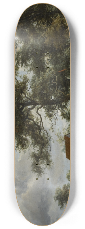 Meindert Hobbema - Wooded Landscape with Watermill 8.25 inch art skate deck