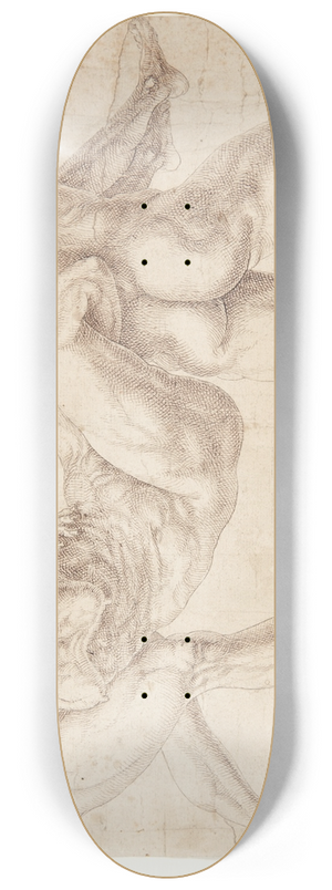 Melchior Lorck - To mnd, brende p en gammel kvinde 8.25 inch art skate deck