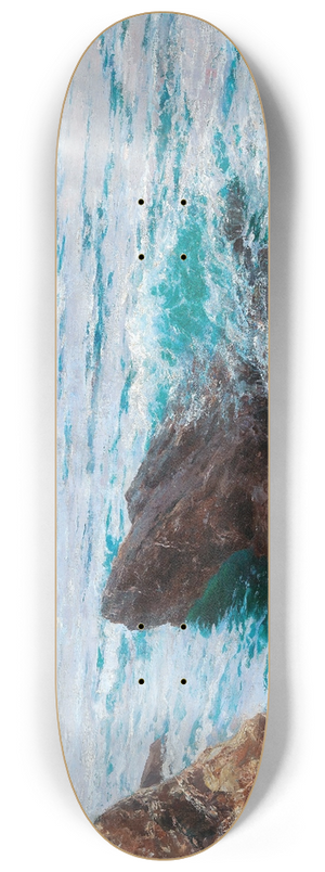 Menci Clement Crni - Coastline with Boats 8.25 inch art skate deck
