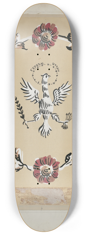 Michael Lauretano - Free Hand Decorated Wall 8.25 inch art skate deck