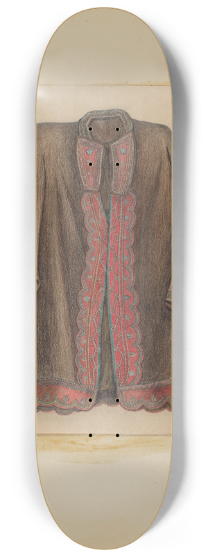 Michael Trekur - Dark Brown Cotton Coat 8.25 inch art skate deck