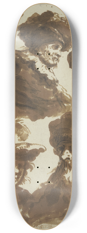 Micha Poski - Studienblatt; Fnf Kpfe 8.25 inch art skate deck