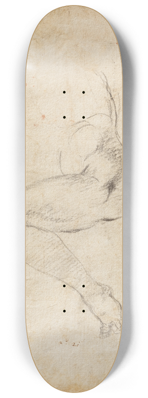 Michelangelo - Studies for the Libyan Sibyl and a small Sketch for a Seated Figure 8.25 inch art skate deck