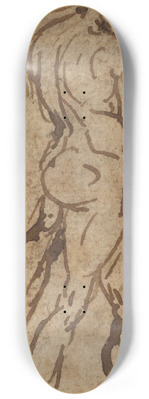 Michelangelo - Two Nudes Fighting 8.25 inch art skate deck