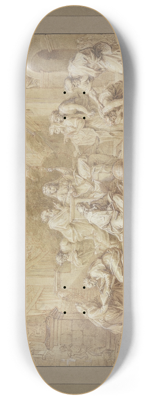 Michel Corneille the younger - Aspasia im Gesprch mit Philosophen 8.25 inch art skate deck