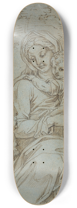 Michel Corneille the younger - Madonna and Child with Saint John Seated in a Landscape 8.25 inch art skate deck Michel Corneille the younger - Madonna and Child with Saint John Seated in a Landscape 8.25 inch art skate deck
