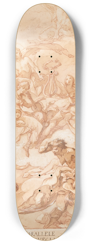 Michel-Franois Dandr-Bardon - An Allegory Comparing Music and Poetry 8.25 inch art skate deck