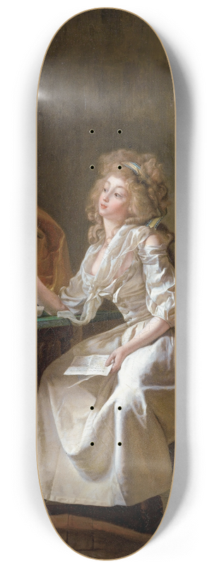 Michel Garnier - Elegant Looking At A Miniature Portrait 8.25 inch art skate deck