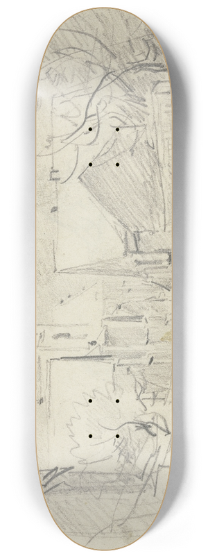 Anton Burger - Blick auf die Stadtkirche St. Johann in Kronberg 8.25 inch art skate deck