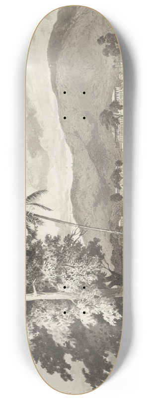 Michel Jean Cazabon - St. James Barracks from the Playground of the Model School 8.25 inch art skate deck