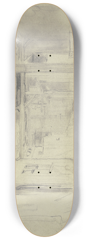 Anton Burger - Blick in den Hof eines Bauernhauses 8.25 inch art skate deck