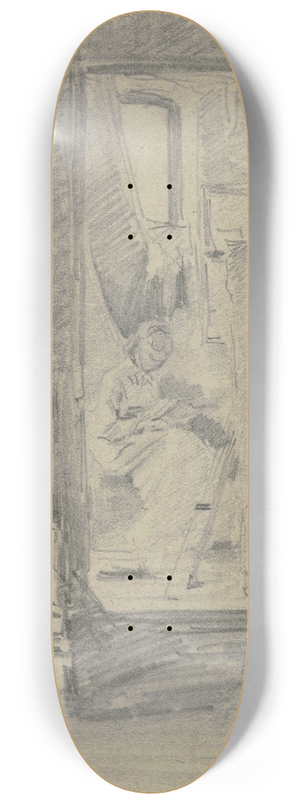 Anton Burger - Blick in des Knstlers Atelier 8.25 inch art skate deck