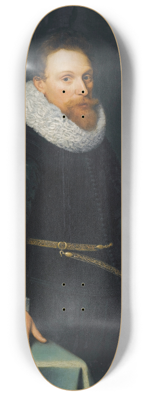 Michiel Jansz. Van Mierevelt - Portrait Of A Gentleman, Three-Quarter Length, Standing, Wearing A Black Tunic And White Ruff 8.25 inch art skate deck