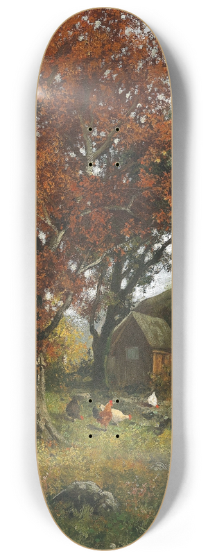 Adolf Kaufmann - A Mill in an Autumnal Forest 8.25 inch art skate deck
