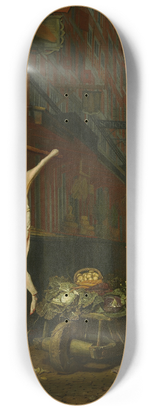 Michiel Van Musscher - Het varken op de leer met gezicht op de Haarlemmerpoort 8.25 inch art skate deck Michiel Van Musscher - Het varken op de leer met gezicht op de Haarlemmerpoort 8.25 inch art skate deck