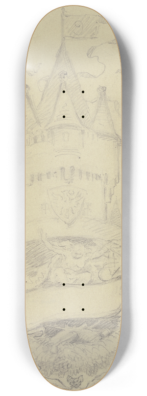 Anton Burger - Das Fest auf dem Eschenheimer Turm 8.25 inch art skate deck