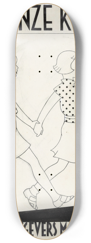 Miep de Feijter - Bandontwerp voor; Henritte Dietz e.a., Voor onze kleintjes; gellustreerde vertellingen om voor te lezen en zelf te lezen voor kinderen van 5-8 jaar, c. 1928 8.25 inch art skate deck