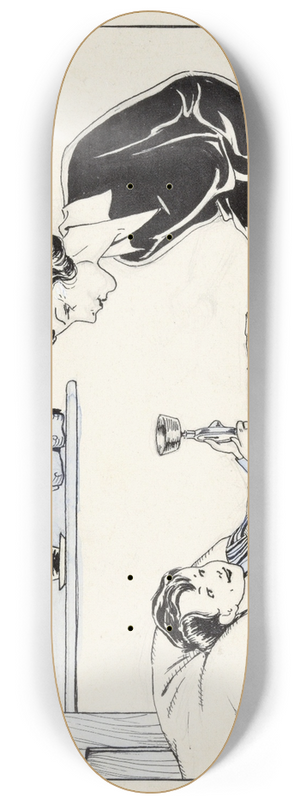 Miep de Feijter - Jongen met weegschaal in een bed 8.25 inch art skate deck