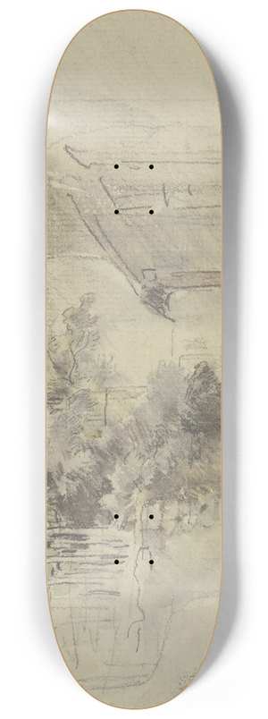 Anton Burger - Durchgang zwischen zwei Husern 8.25 inch art skate deck