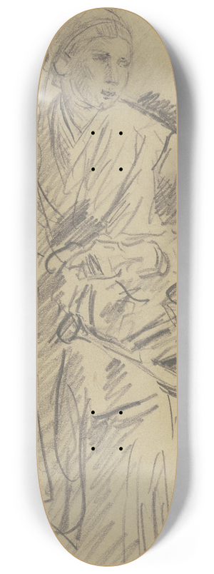 Anton Burger - Farmwoman with a watering can 8.25 inch art skate deck