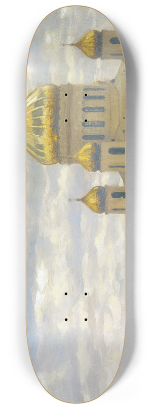 Mikhail Markianovich Germachev - View Of Cathedral Of Christ The Saviour, Moscow 8.25 inch art skate deck
