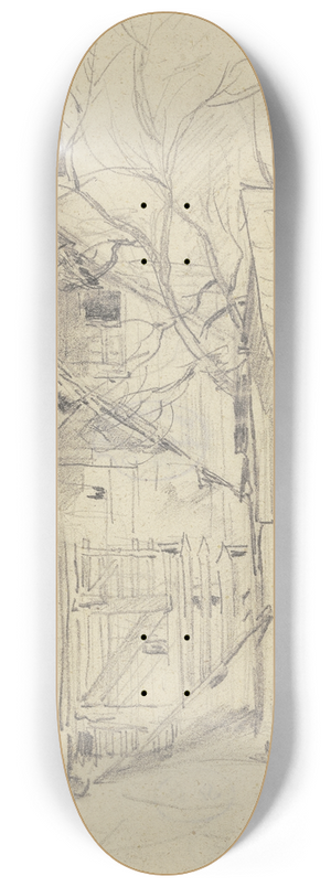 Anton Burger - Hofgatter zwischen zwei Husern 8.25 inch art skate deck