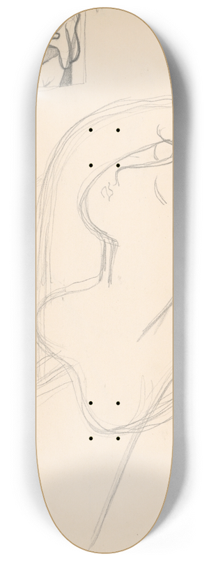 Mikul Galanda - ena so zdvihnutmi rukami a tri nrty 8.25 inch art skate deck