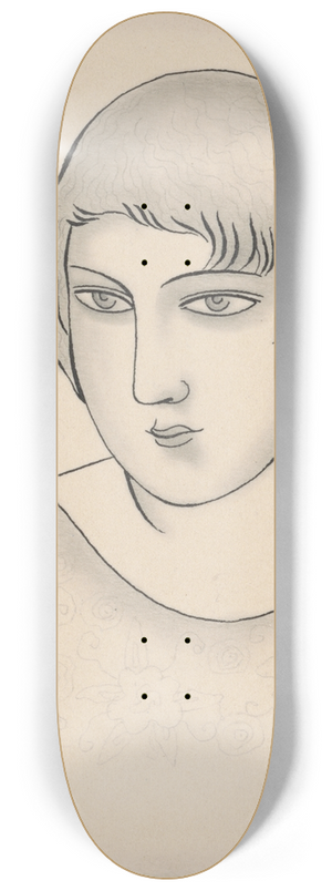 Mikul Galanda - Portrait of a Woman in Flowery Dress 8.25 inch art skate deck