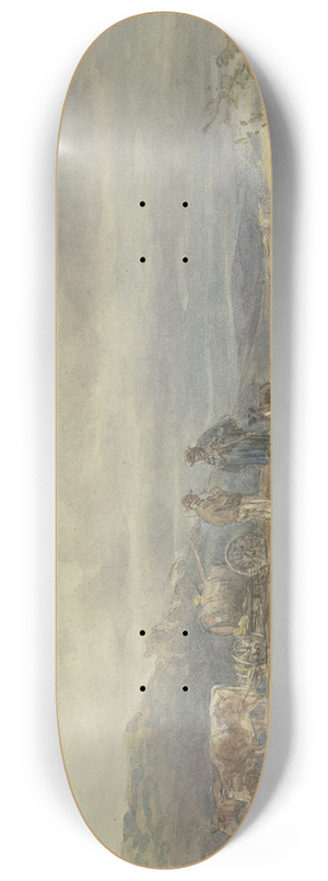 Anton Burger - Landschaft mit Schafherde und Ochsenfuhrwerk 8.25 inch art skate deck